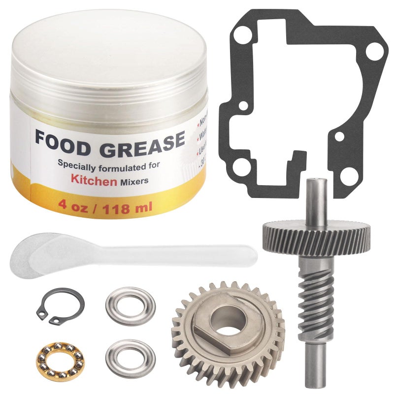 Haiouus 9706529 W11086780 Worm Gear 4oz Food Grade Grease kit Compatible With Whirlpool 5QT&6QT WP9709231, 9709231 Replacement Gear Parts with 9703445 Bearing & 9709511 Gasket and 9703680 Circlip - Image 1